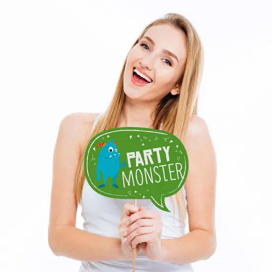 Big Dot of Happiness Funny Monster Bash - Little Monster Birthday Party or Baby Shower Photo Booth Props Kit - 10 Piece {3}