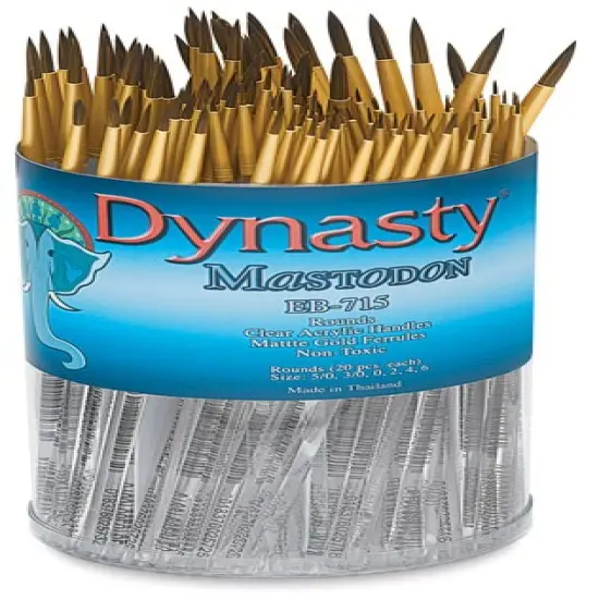 Dynasty Mastodon Synthetic Brush Canister - Round, Set of 120 {2}