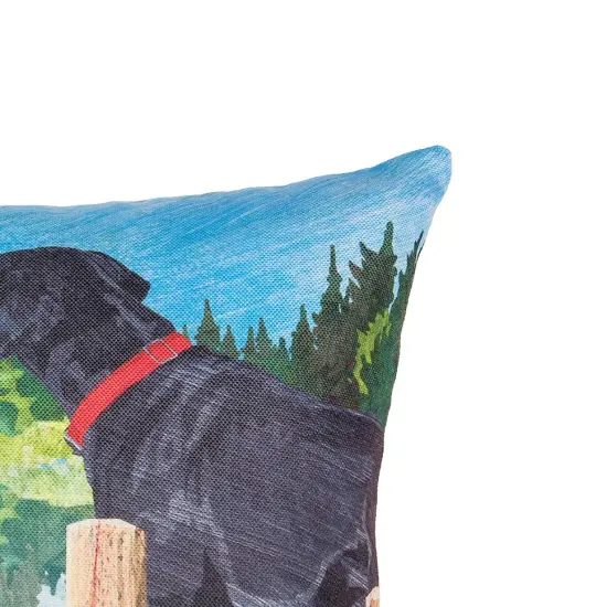 Dog Lake Pier Indoor/Outdoor Decorative Christmas Throw Pillow, 18" x 18" {3}