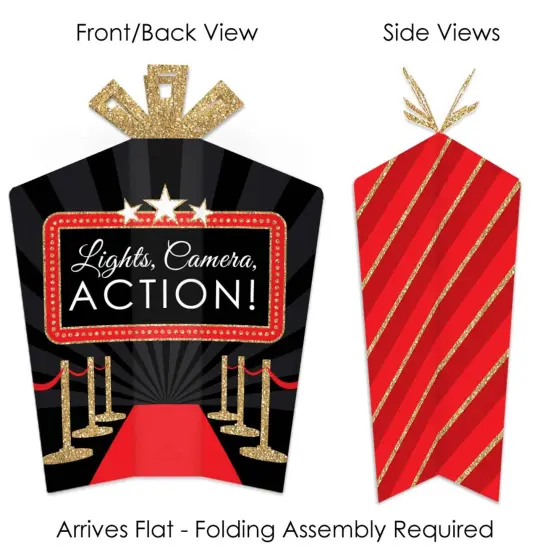 Big Dot of Happiness Red Carpet - Table Decorations - Movie Night Party Fold and Flare Centerpieces - 10 Count {3}