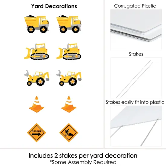 Big Dot of Happiness Dig It - Construction Party Zone Lawn Decorations - Outdoor Baby Shower or Birthday Party Yard Decorations - 10 Piece {6}