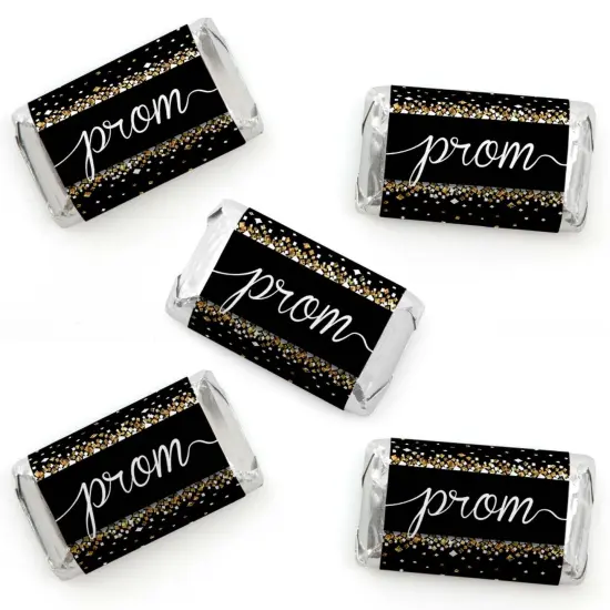 Big Dot of Happiness Prom - Mini Candy Bar Wrapper Stickers - Prom Night Party Small Favors - 40 Count {1}