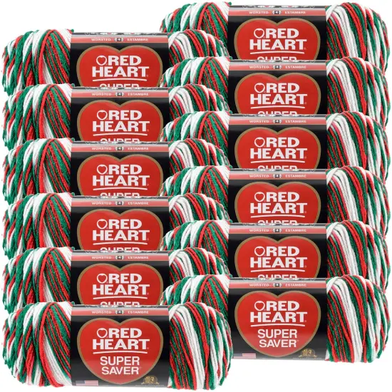 Multipack of 12 - Red Heart Super Saver Yarn-Mistletoe {1}