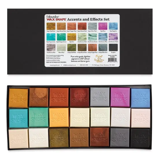 Enkaustikos Wax Snaps Encaustic Paints - Set of 21, Accents and Effects, 13 ml {1}
