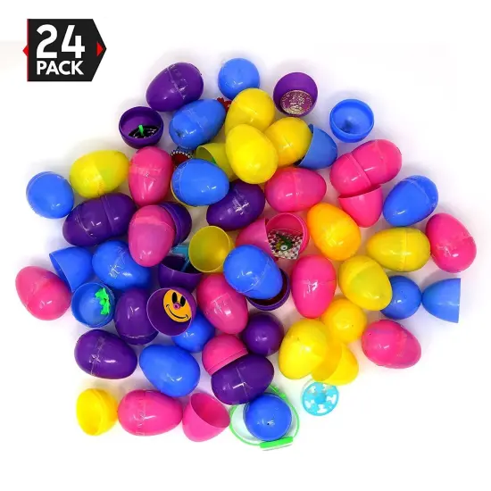 Big Mos Toys Easter Eggs - Prefilled Pastel Colored Plastic Easter Eggs with Toys Inside - 24 Pack {1}