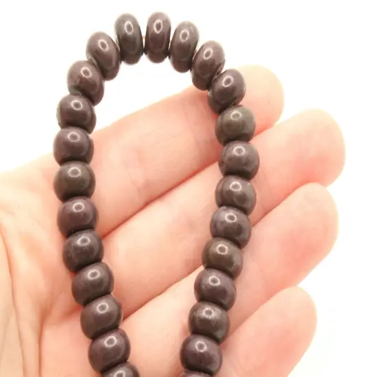 63 10mm x 6mm Dyed Purple Howlite Stone Rondelle Beads {2}
