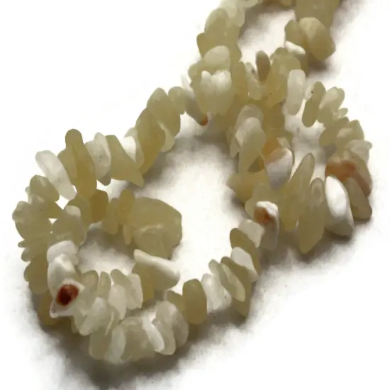 33 inch Small Aragonite Stone Chips Yellow Gemstone Beads {5}