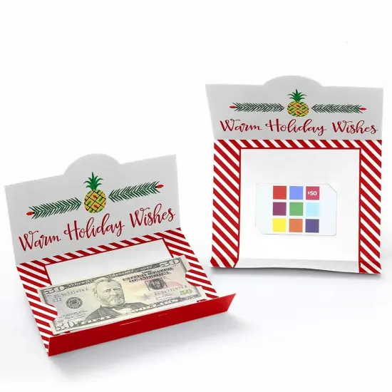 Big Dot of Happiness Flamingle Bells - Tropical Christmas Party Money and Gift Card Holders - Set of 8 {3}