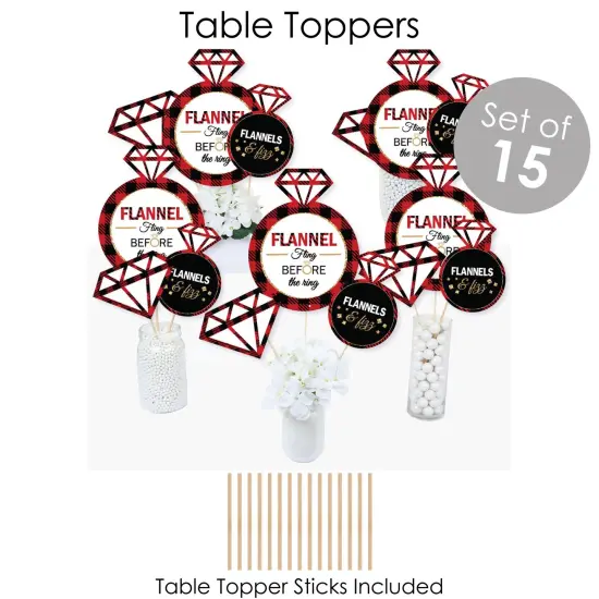 Big Dot of Happiness Flannel Fling Before The Ring - Buffalo Plaid Bachelorette Party Supplies - Banner Decoration Kit - Fundle Bundle {7}