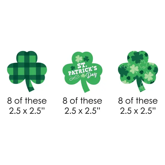 Big Dot of Happiness Shamrock St. Patrick's Day - Shaped Saint Paddy's Day Party Cut-Outs - 24 Count {3}