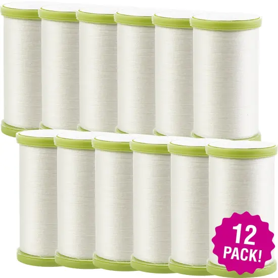 Multipack of 12 - Coats Dual Duty Plus Hand Quilting Thread 325yd-White {1}