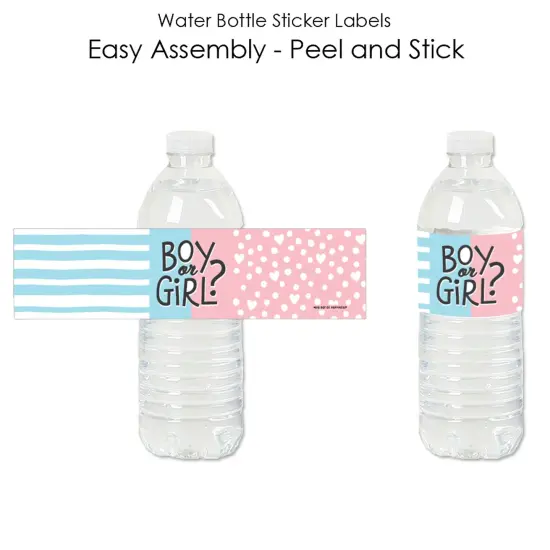Big Dot of Happiness Baby Gender Reveal - Team Boy or Girl Party Water Bottle Sticker Labels - Set of 20 {3}