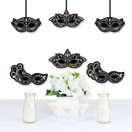 Big Dot of Happiness Masquerade - Decorations DIY Mask Party Essentials - Set of 20 {1}