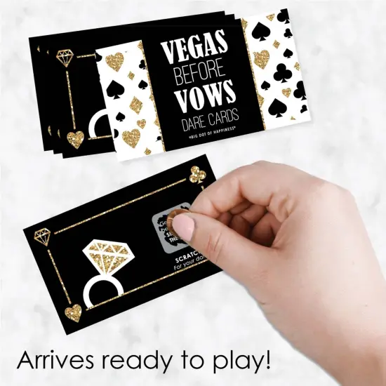 Big Dot of Happiness Vegas Before Vows - Las Vegas Bridal Shower or Bachelorette Party Game Scratch Off Dare Cards - 22 Count {3}
