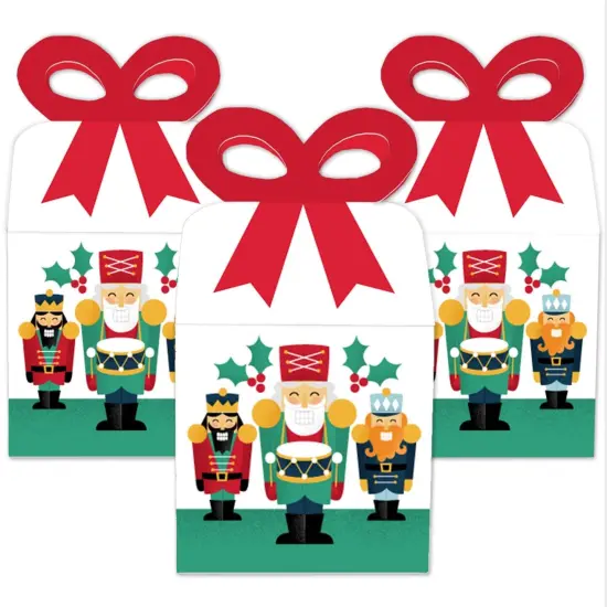 Big Dot of Happiness Christmas Nutcracker - Square Favor Gift Boxes - Holiday Party Bow Boxes - Set of 12 {3}