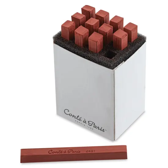 Cont&eacute; &agrave; Paris Sketching Pastel Carr&eacute;s - Sanguine XVIII Century, Box of 12 {1}