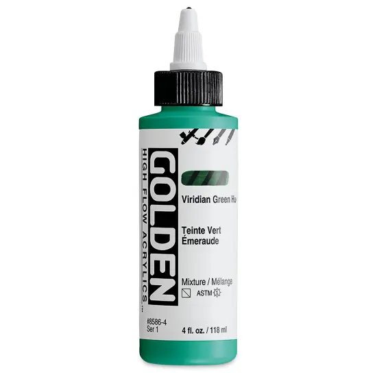 Golden High Flow Acrylics - Virdian Green Hue, 4 oz bottle {1}