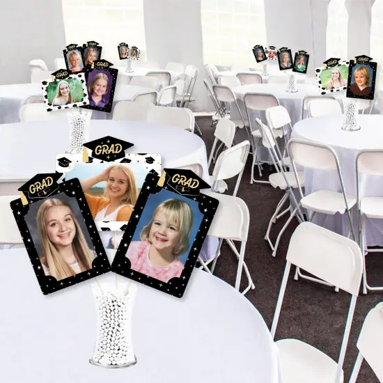 Big Dot of Happiness Goodbye High School, Hello College - Graduation Party Picture Centerpiece Sticks - Photo Table Toppers - 15 Pieces {4}