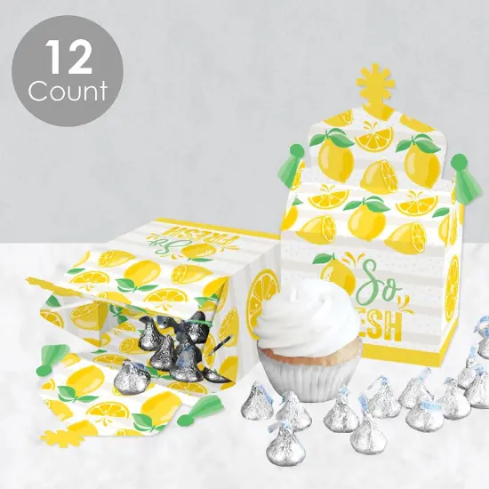 Big Dot of Happiness So Fresh - Lemon - Treat Box Party Favors - Citrus Lemonade Party Goodie Gable Boxes - Set of 12 {4}