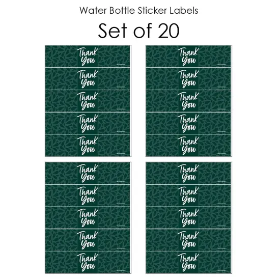 Big Dot of Happiness Emerald Elegantly Simple - Guest Party Favors Water Bottle Sticker Labels - Set of 20 {4}