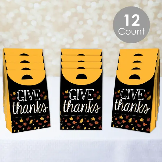 Big Dot of Happiness Give Thanks - Thanksgiving Gift Favor Bags - Party Goodie Boxes - Set of 12 {3}