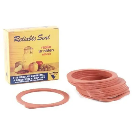 Old-Style Canning Jar Rubber Sealing Rings Regular Mouth With a Tab Box of 12 {3}
