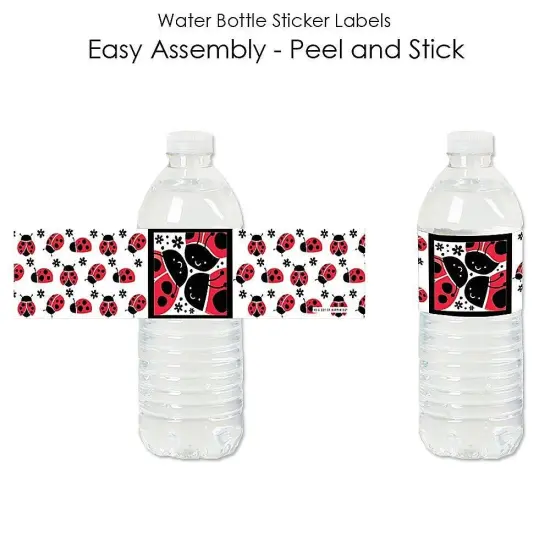 Big Dot of Happiness Happy Little Ladybug - Baby Shower or Birthday Party Water Bottle Sticker Labels - Set of 20 {3}