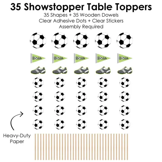 Big Dot of Happiness Goaaal - Soccer - Baby Shower or Birthday Party Centerpiece Sticks - Showstopper Table Toppers - 35 Pieces {7}