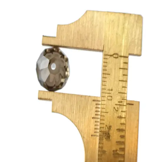 24 12mm Grey Crystal Faceted Bicone Beads {3}