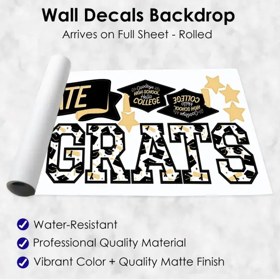 Big Dot of Happiness Hello College - Graduation Party Photo Backdrop - Wall Decals {7}