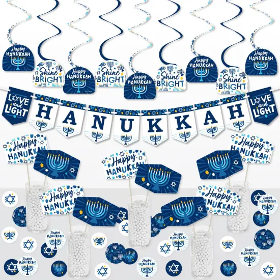 Big Dot of Happiness Hanukkah Menorah - Chanukah Holiday Party Supplies Decoration Kit - Decor Galore Party Pack - 51 Pieces {1}