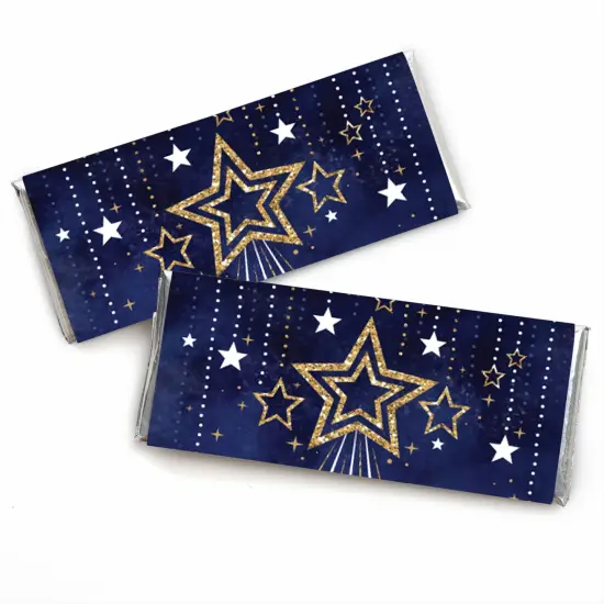 Big Dot of Happiness Starry Skies - Candy Bar Wrapper Gold Celestial Party Favors - Set of 24 {1}