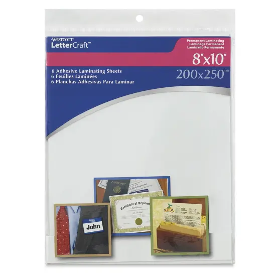 Westcott BetterLetter Self-Adhesive Laminating Sheets - 8" x 10" {1}