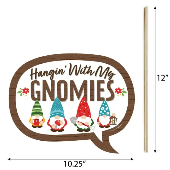 Big Dot of Happiness Funny Garden Gnomes - Forest Gnome Party Photo Booth Props Kit - 10 Piece {6}