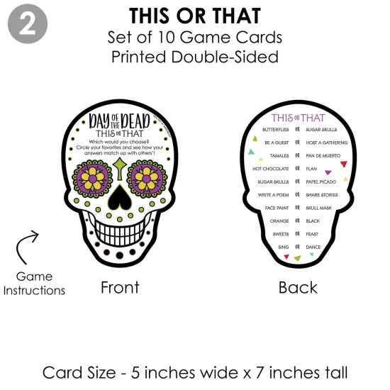 Big Dot of Happiness Day of the Dead - 4 Sugar Skull Party Games - 10 Cards Each - Gamerific Bundle {7}