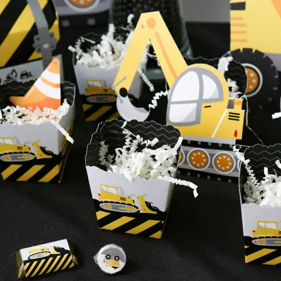 Big Dot of Happiness Dig It - Construction Party Zone - Party Mini Favor Boxes - Baby Shower or Birthday Party Treat Candy Boxes - Set of 12 {7}