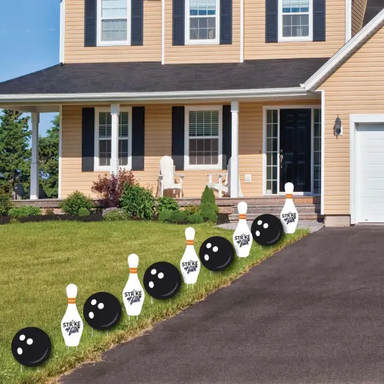 Big Dot of Happiness Strike Up the Fun - Bowling - Bowling Pins & Ball Lawn Decor - Outdoor Birthday Party or Baby Shower Yard Decorations - 10 Piece {4}