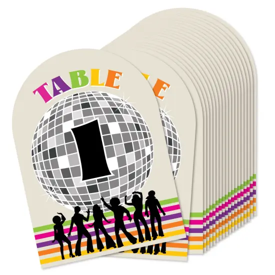Big Dot of Happiness 70&rsquo;s Disco - 1970s Disco Fever Party Double-Sided 5 x 7 inches Cards - Table Numbers - 1-20 {1}
