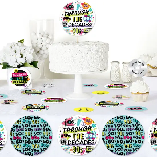 Big Dot of Happiness Through the Decades - 50s, 60s, 70s, 80s, and 90s Party Giant Circle Confetti - Party Decorations - Large Confetti 27 Count {6}