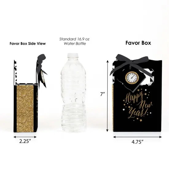 Big Dot of Happiness New Year's Eve - Gold - New Years Eve Party Favor Boxes - Set of 12 {3}