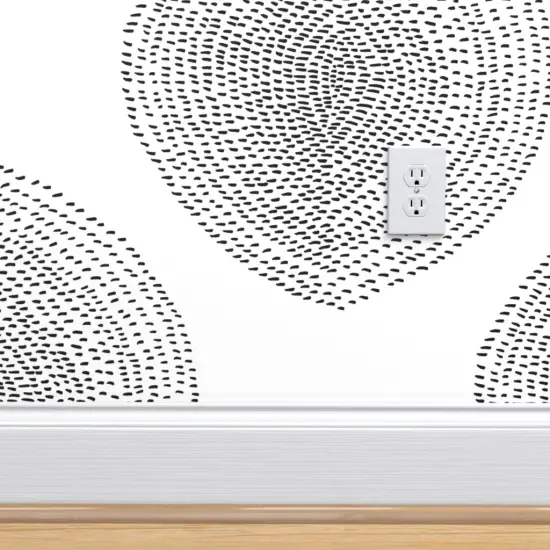 Peel & Stick Wallpaper 2FT Wide Boho Black White Modern Abstract Custom Removable Wallpaper by Spoonflower {4}