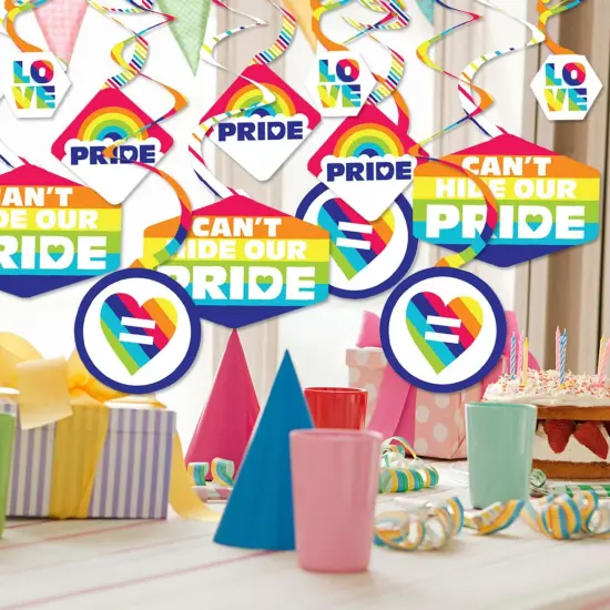 Big Dot of Happiness Love is Love - Pride - Rainbow Party Hanging Decor - Party Decoration Swirls - Set of 40 {3}