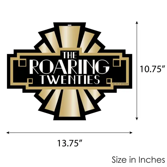 Big Dot of Happiness Roaring 20's - Hanging Porch 1920s Art Deco Jazz Party Outdoor Decorations - Front Door Decor - 1 Piece Sign {7}