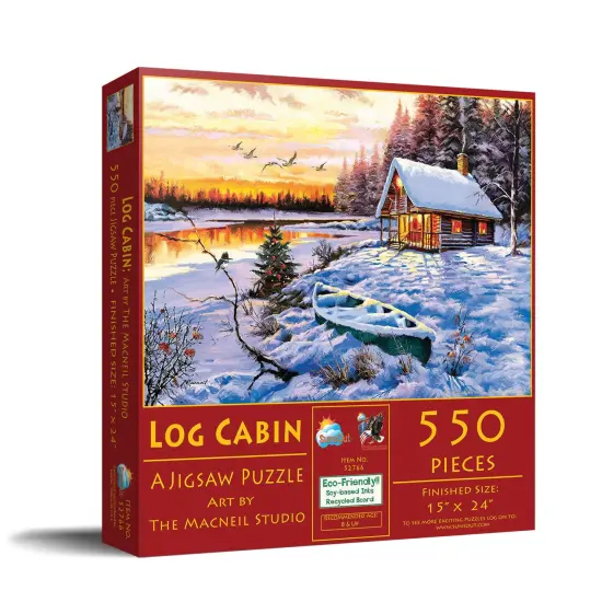 Sunsout Log Cabin 550 pc Jigsaw Puzzle 52766 {3}