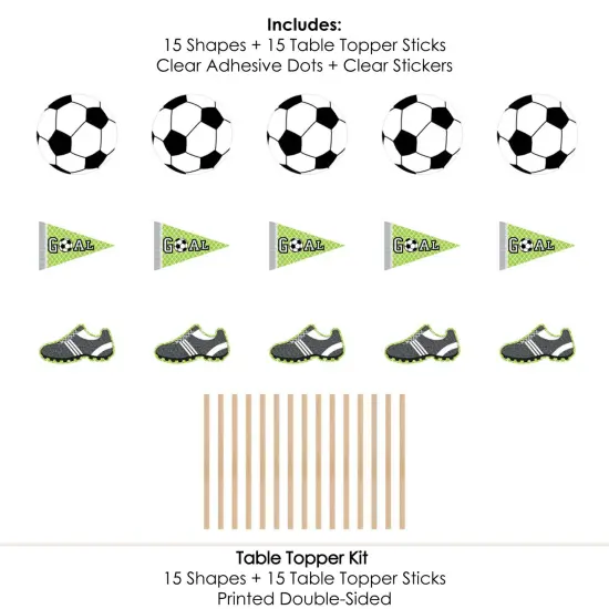Big Dot of Happiness Goaaal - Soccer - Baby Shower or Birthday Party Centerpiece Sticks - Table Toppers - Set of 15 {7}