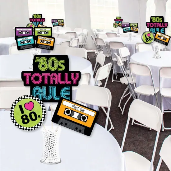 Big Dot of Happiness 80's Retro - Totally 1980s Party Centerpiece Sticks - Showstopper Table Toppers - 35 Pieces {3}