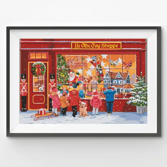 Wishful Window Shopping - Christmas &ndash; Paint by Numbers Kit | Holiday Art Project | DIY Painting {2}