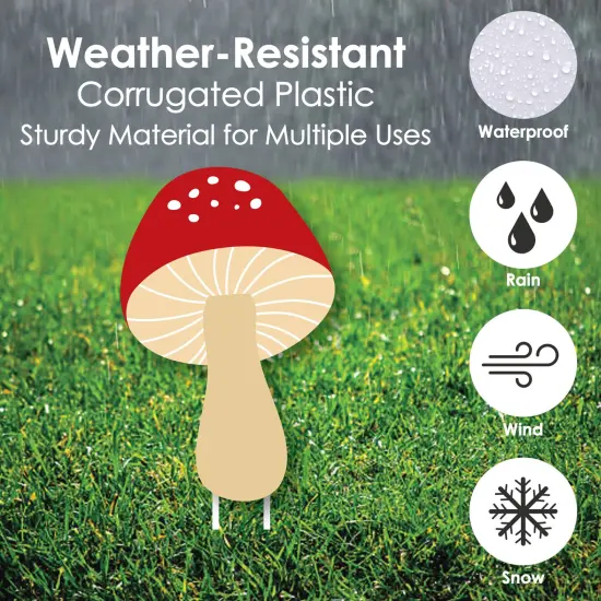 Big Dot of Happiness Wild Mushrooms - Yard Sign and Outdoor Lawn Decorations - Red Toadstool Decor and Party Yard Signs - Set of 8 {4}
