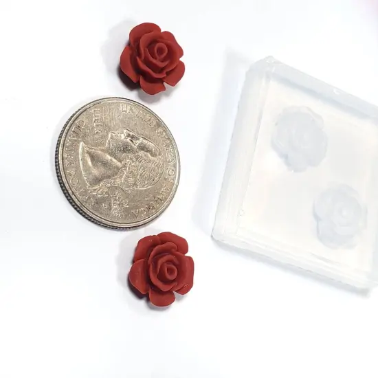Matte Rose 12mm Earring Silicone Mold(A10) {2}