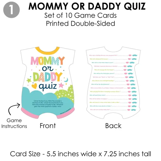 Big Dot of Happiness Colorful Baby Shower - 4 Baby Shower Games - 10 Cards Each - Gamerific Bundle {6}